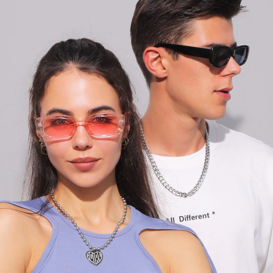 Men's And Women's Rectangular Sunglasses With Small Frame